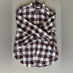 American Eagle Outfitters Women's Plaid Button-Down Shirt - Red, Black, White